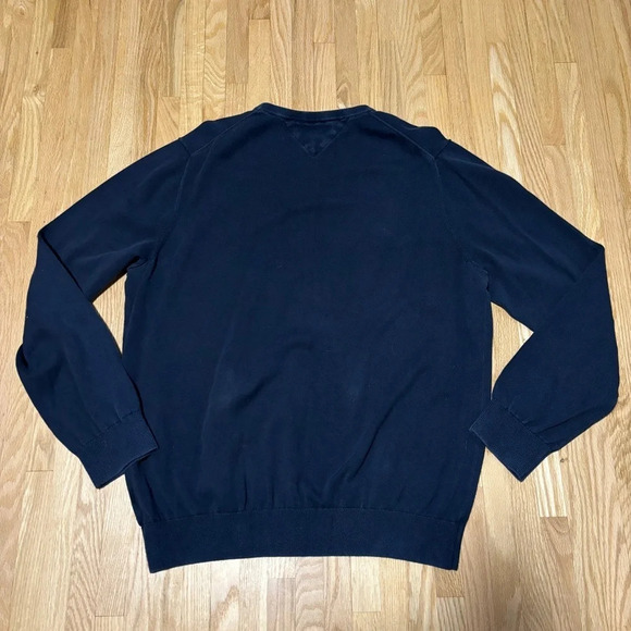 Tommy Hilfiger Premium Cotton Classic Blue Crewneck Long Sleeve Sweater - Picture 7 of 7
